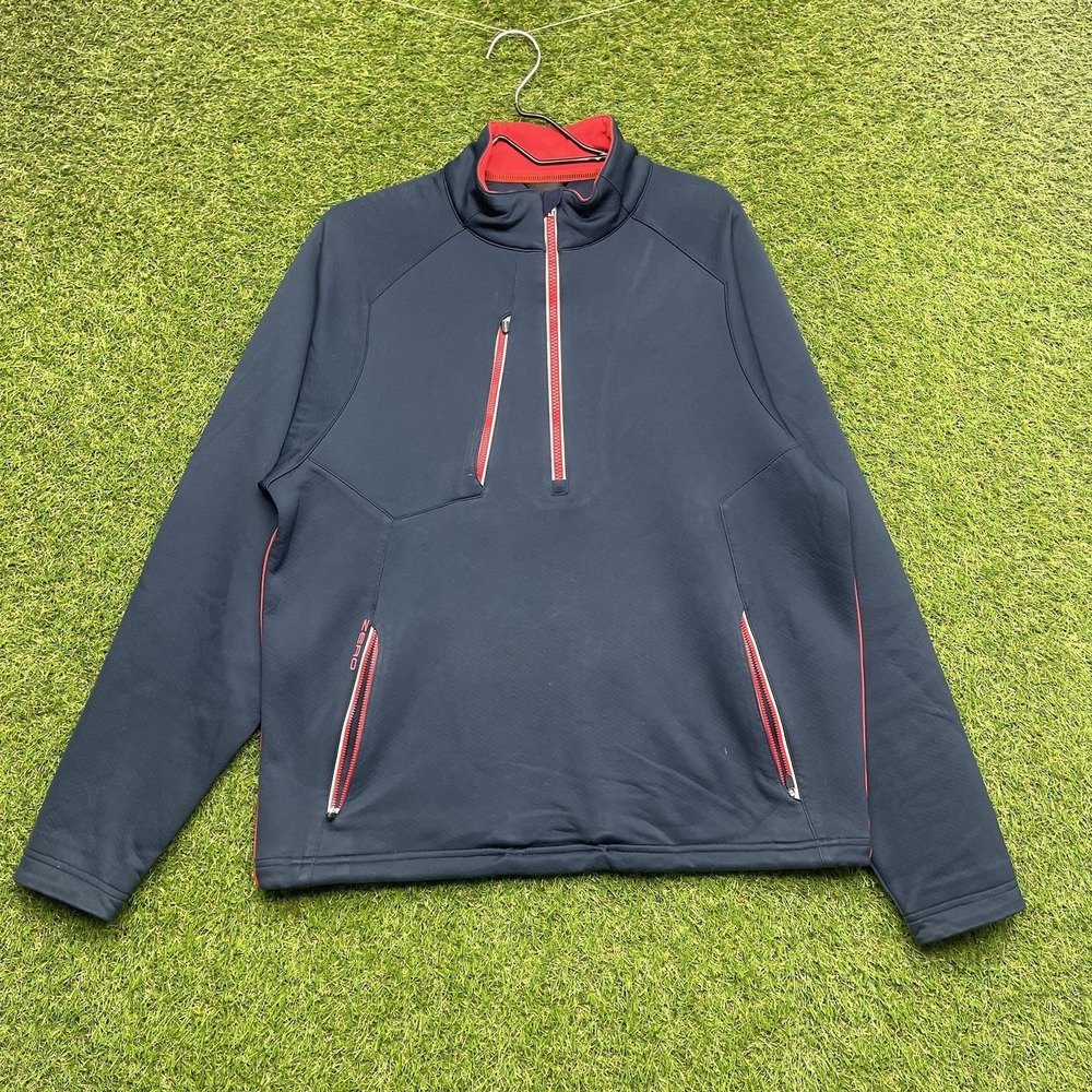 Zero Restriction Tour Series Jacket Mens Large Blue 1/4 Zip Golf Windbreaker